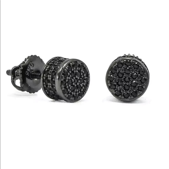 Other - Men Black Screw Back Stud Earrings